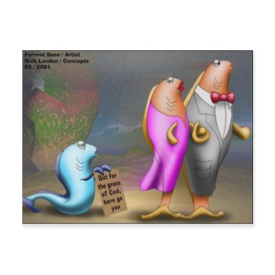Cod Fishing Beggar Offbeat Funny Gifts & Tees Postcard by beardiethor123
