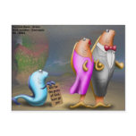 Cod Fishing Beggar Offbeat Funny Gifts & Tees postcards