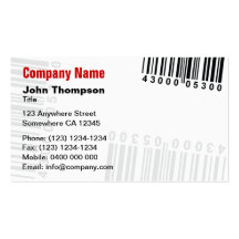 Code barres cartes de visite personnelles