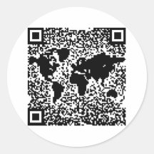 Code de QR - le monde Autocollant Rond