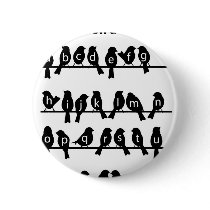 Code Key - Birds on a wire Pinback Button