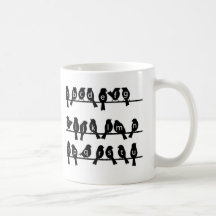 Code Key - Birds on a wire Coffee Mugs