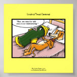 Codpedent Dog Relationships Cartoon Funny Poster