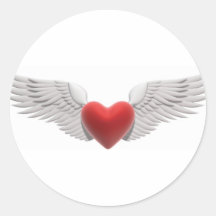 Coeur à ailes autocollants