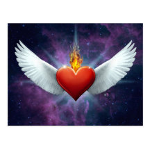 Coeur à ailes cartes postales