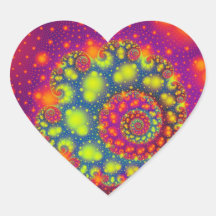 Coeur abstrait décoratif au néon en spirale psyché adhésif