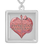 Coeur auxiliaire de caducée de médecin pendentif personnalisé