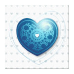 Coeur bleu, toile toile tendue sur châssis