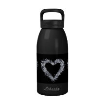 Coeur chic Girly d'amour de diamant Bouteille D'eau Réutilisable
