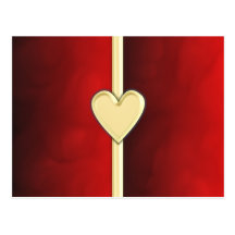 Coeur classique d'or cartes postales