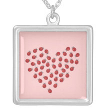 Coeur d'amour de coccinelle colliers personnalisés