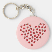 Coeur d'amour de coccinelle porte-clef