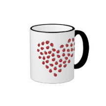 Coeur d'amour de coccinelle tasse