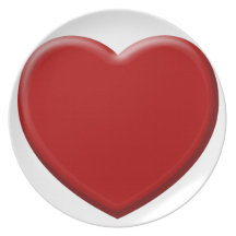 Cœur d'amour rouge valentin assiettes