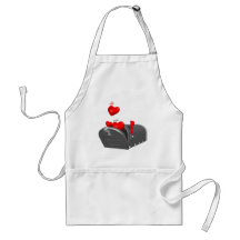 Coeur dans le T-shirts et les cadeaux de courrier Tabliers