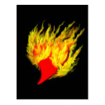 Coeur dans les flammes cartes postales