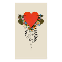 coeur de 30s Valentine en rouge Carte De Visite