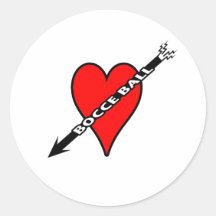 Coeur de boule de Bocce Autocollant Rond