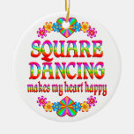 Coeur de danse carrée heureux décoration pour sapin de noël