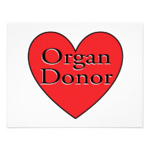 coeur de donateur d'organe invitation personnalisée