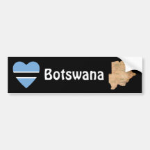 Coeur de drapeau du Botswana + Adhésif pour pare-c Adhésif Pour Voiture