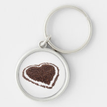 Coeur de grain de café porte-clef