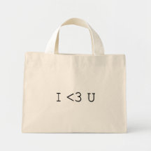 Coeur de l'émoticône I d'I <3 U vous Sac Fourre-tout