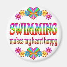 Coeur de natation heureux aimants
