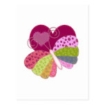 Coeur de papillon de patchwork carte postale