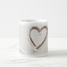 Coeur de plage du sable mugs à café
