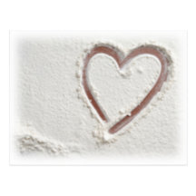 Coeur de sable de plage cartes postales