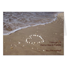 Coeur de Shell dans le sable (horizontal) Carte De Vœux