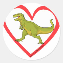 Coeur de T Rex Adhésifs Ronds