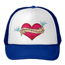 Coeur de tatouage de rottweiler casquette de camionneur