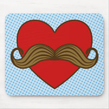 Coeur de Valentine de moustache Tapis De Souris