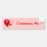 Coeur de Yin Yang (rouge/rose) Autocollants Pour Voiture