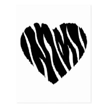 Coeur de zèbre cartes postales