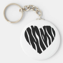 Coeur de zèbre porte-clefs
