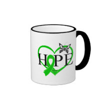 Coeur Décor de papillon d'espoir de Cancer de rein Tasse