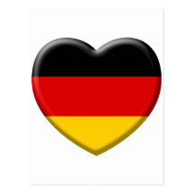 Coeur drapeau Allemand j'aime l'Allemagne Cartes Postales