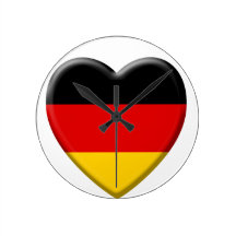 Coeur drapeau j'aime Allemagne Pendules