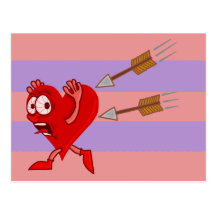 Coeur drôle de Saint-Valentin fonctionnant des flè Cartes Postales