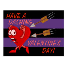 Coeur drôle de Saint-Valentin fonctionnant des flè Cartes Postales