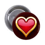 COEUR ENCADRÉ PAR OR BADGES AVEC AGRAFE