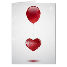 Coeur et ballon carte de vœux
