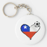Coeur et ballon de football de style du Chili d'am Porte-clef