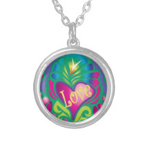 Coeur floral psychédélique bijouterie fantaisie