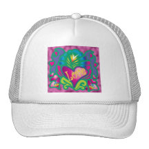 Coeur floral psychédélique casquettes de camionneur