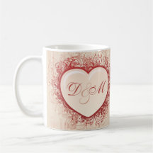 Coeur grunge rose tasse à café