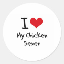 Coeur I mon poulet Sexer Autocollants